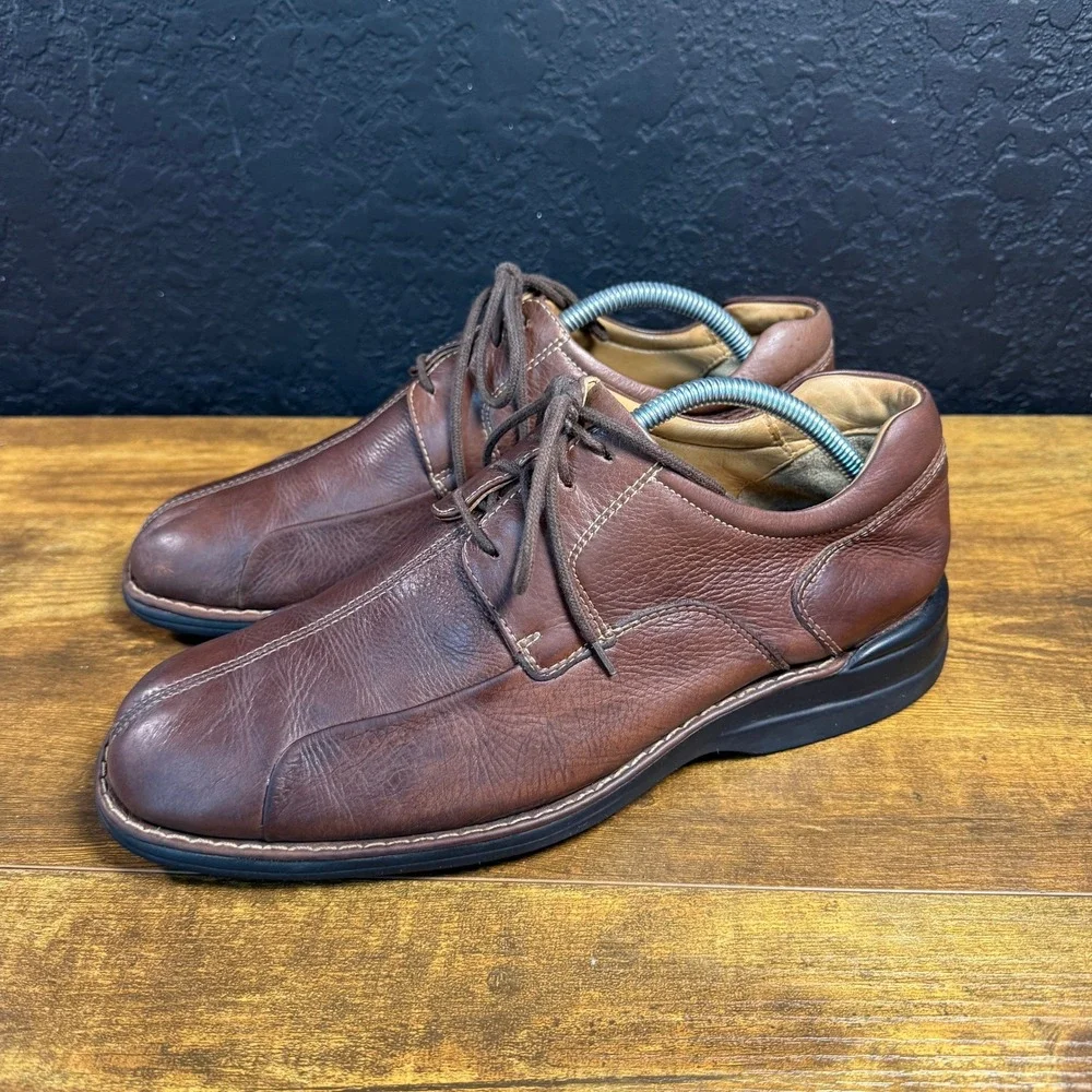 Johnston & Murphy XC4 20-7223 Brown Pebble Grain Leather Oxford Mens 8.5 M